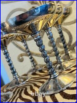 Set of 6 Vintage Silver Plated Compote Dessert Dishes. Beautiful