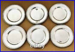 Set of 6 Vintage Sterling Silver Plates by Meriden Britannia Company