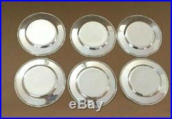 Set of 6 Vintage Sterling Silver Plates by Meriden Britannia Company
