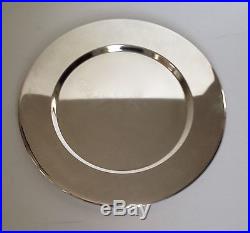Set of 8 Vintage (1980) European Silver Plated Charger Plates, 11-3/4 diameter