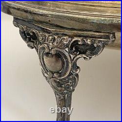 Sheffield Vntg Silver Plate Footed Hinged Roll Top Buffet Serving Dish Tarnished