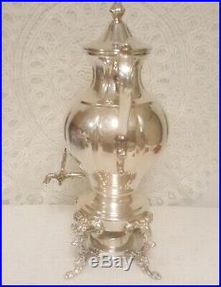 Sheridan Silverplated Elegant 25 Cup Vintage Serving Samovar/Coffee With Burner