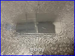 Silver On Copper Serving Plate Vintage 17x13