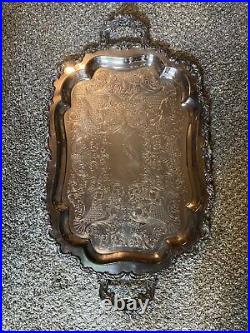 Silver Plate Ascot LARGE Serving Tray' Vintage @ LOW PRICE L@@K