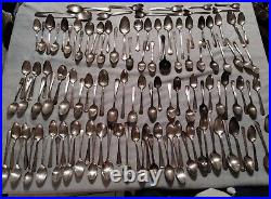 Silver Plate Spoons Vtg Large Lot 120 Serving Soup Sugar Antique Rare