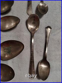 Silver Plate Spoons Vtg Large Lot 120 Serving Soup Sugar Antique Rare