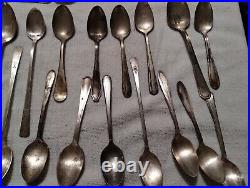 Silver Plate Spoons Vtg Large Lot 120 Serving Soup Sugar Antique Rare