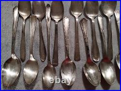 Silver Plate Spoons Vtg Large Lot 120 Serving Soup Sugar Antique Rare