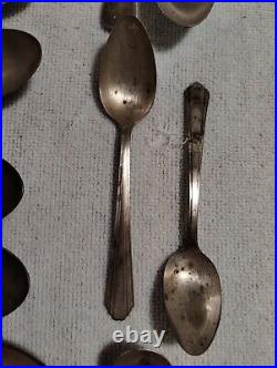 Silver Plate Spoons Vtg Large Lot 120 Serving Soup Sugar Antique Rare