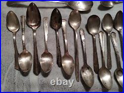 Silver Plate Spoons Vtg Large Lot 120 Serving Soup Sugar Antique Rare