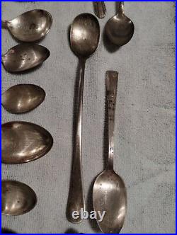 Silver Plate Spoons Vtg Large Lot 120 Serving Soup Sugar Antique Rare