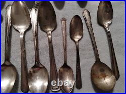 Silver Plate Spoons Vtg Large Lot 120 Serving Soup Sugar Antique Rare