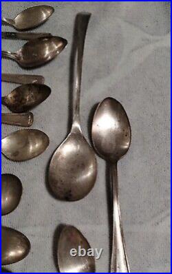 Silver Plate Spoons Vtg Large Lot 120 Serving Soup Sugar Antique Rare