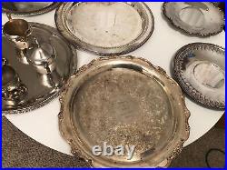 Silver Plate Tray Lot Scrap Or Collect Vintage Lot Mixed Rare Excellent Complete