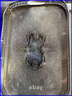 Silver Plate Tray With Ball & Claw Feet