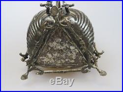 Silver Plate Victorian Triple Fold Gilt Biscuit Box/Bun Warmer Antique/Vintage