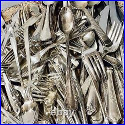 Silver Plated Cutlery 10lbs Vintage Flatware Lot