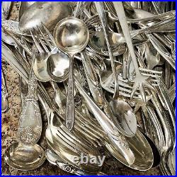 Silver Plated Cutlery 10lbs Vintage Flatware Lot