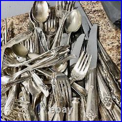 Silver Plated Cutlery 10lbs Vintage Flatware Lot