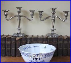 Silver Plated Vintage Candelabra. Old Three Arm Rococo Style Candlesticks
