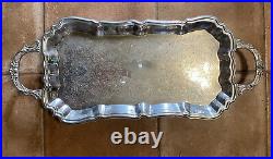 Silver Tray, Leonard Silver Butler's Tray, Vintage Tray