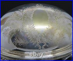 Silver plate electroplate vintage Victorian antique footed roller bacon warmer