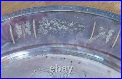 Silver plate electroplate vintage Victorian antique large round tray