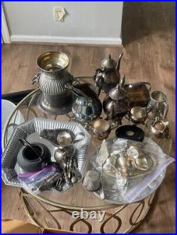 Silver plate vintage antique HUGE lot Tea pots