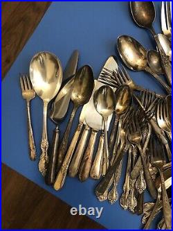 Silver plated flatware mixed Large lot 23.5 Pounds Antique Vintage 230 Pieces