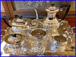 Spectacular Vintage English Sheffield Silver Plate 6 piece Coffee & Tea Service