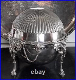 Superb Antique Large Mappin & Webb Silver Plated Domed Tambour Breakfast Server