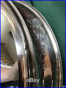 Superb Victorian / Vintage Large Silver Plated Mirror Top Wedding Cake Stand