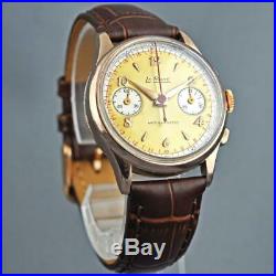 Swiss Vintage Chronograph Le Phare Gold Plated St Steel Manual Wind Gents Watch
