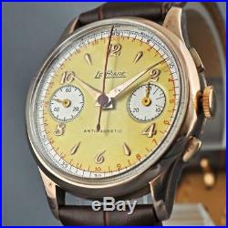 Swiss Vintage Chronograph Le Phare Gold Plated St Steel Manual Wind Gents Watch