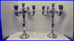 Tall Vintage Silver Plate Candelabras Grand and Stately! Hold 5 Candles or 1