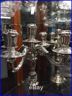 Tall Vintage Silver Plate Candelabras Grand and Stately! Hold 5 Candles or 1