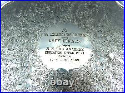 The Aga Khan Imam of Nizari Ismailis Rare Silver Plated Tray ROYAL Family Kenya