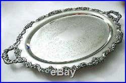 Towle Grand Duchess Silver Plate Footed Huge Waiter Tray 30X20 Vintage Elegant