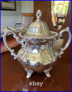Towle Grand Duchess Vintage Silverplate 5 Pc Tea Coffee Set & Tray E. P6955 Oval