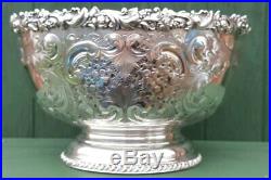 Traditional Ornate Vintage Possibly Antique Silver Plate Punch Bowl