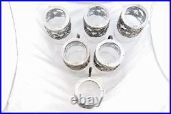 Ultra Rare Antique Set 6 Silver Plated WMF Germany Tea Cup Glass Holders