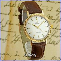 Unusual Original Omega Gold Plated Manual Wind Vintage Gents Watch Almost Mint
