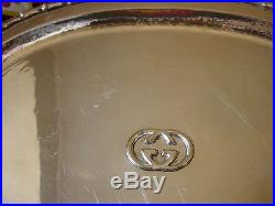 Utra RARE Vintage GUCCI Silver Table Service Tray Platter Cocktail Party Plate