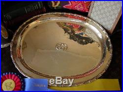 Utra RARE Vintage GUCCI Silver Table Service Tray Platter Cocktail Party Plate