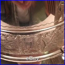 Victorian Tilting Tea Pot Homan Silver Plate Vintage Great Item