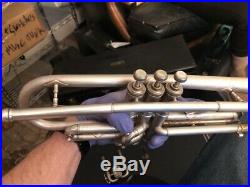 VINTAGE (1927/1928) CG CONN Model #22B NICKLE PLATED TRUMPET with ACCESSORIES