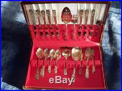 VINTAGE 1950 (56) PIECE SET HARMONY HOUSE AA+ SILVERPLATE FLATWARE WithBOX