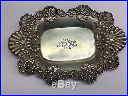 VINTAGE ANTIQUE Tiffany & Co. 925 Sterling Silver Repousse Tray Plate Dish 62 Gr