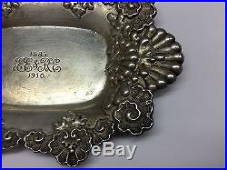 VINTAGE ANTIQUE Tiffany & Co. 925 Sterling Silver Repousse Tray Plate Dish 62 Gr