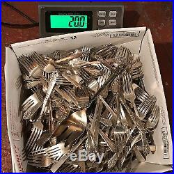 VINTAGE FORK SILVER PLATE FLATWARE LOT 209 pieces 20 lbs craft jewelry Q37